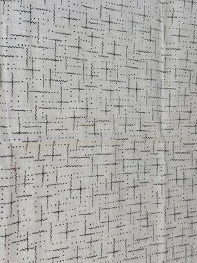White Cotton Fabric Black Geometric Stitch Design 17" x 18" Sewing & Craft Proje